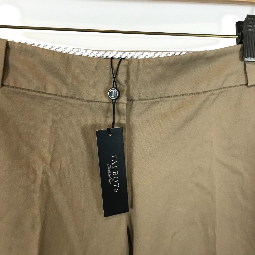 NWT Womens Petite Size 6 6P 6x23 Talbots Signature Tan Capri Chino Cropped Pants - Picture 2 of 3